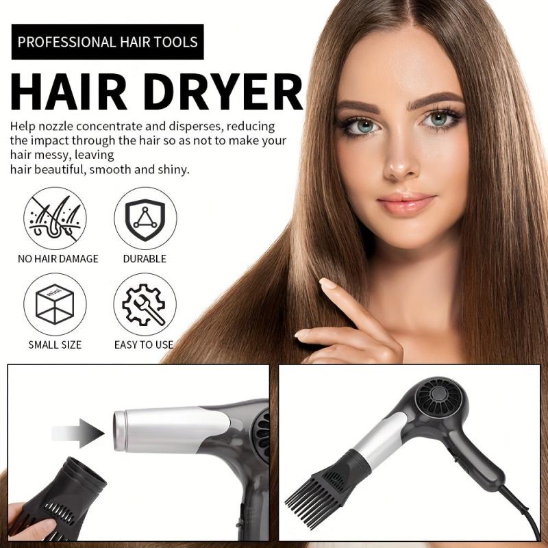 2pcs Hair Dryer Nozzle With Shampoo Brush Wind Nozzle, Silicone Hair Washing Sha