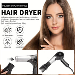 2pcs Hair Dryer Nozzle With Shampoo Brush Wind Nozzle, Silicone Hair Washing Sha
