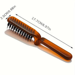 Amber Transparent Hair Comb Portable Travel Folding Hair Brush
