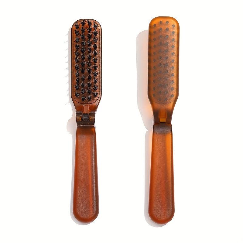 Amber Transparent Hair Comb Portable Travel Folding Hair Brush