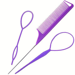 3 Pack Hair Braiding Tools Tail Braiding Combo French Braid Loop Styling