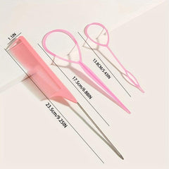 3 Pack Hair Braiding Tools Tail Braiding Combo French Braid Loop Styling