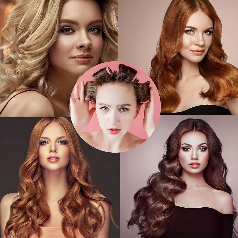 12pcs Self Grip Rollers & Clips Hair Curlers Kit Heatless Rollers All Hair Types