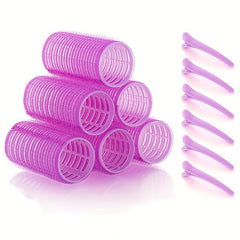 12pcs Self Grip Rollers & Clips Hair Curlers Kit Heatless Rollers All Hair Types