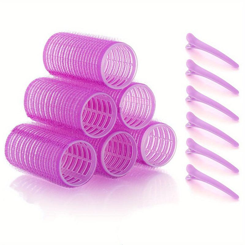 12pcs Self Grip Rollers & Clips Hair Curlers Kit Heatless Rollers All Hair Types