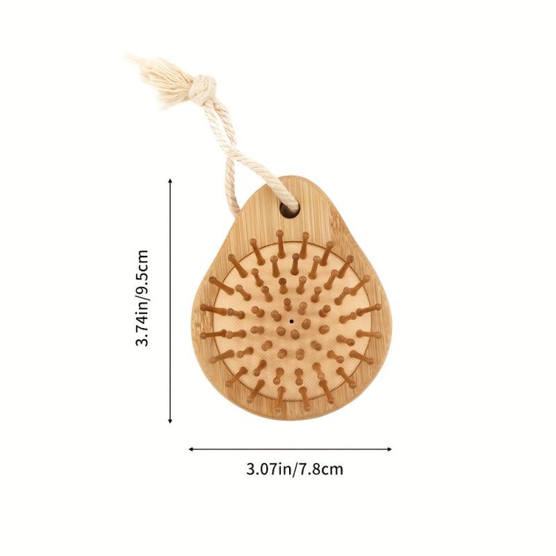 Mini Bamboo Round Hair Brush Anti Static