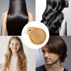 Mini Bamboo Round Hair Brush Anti Static