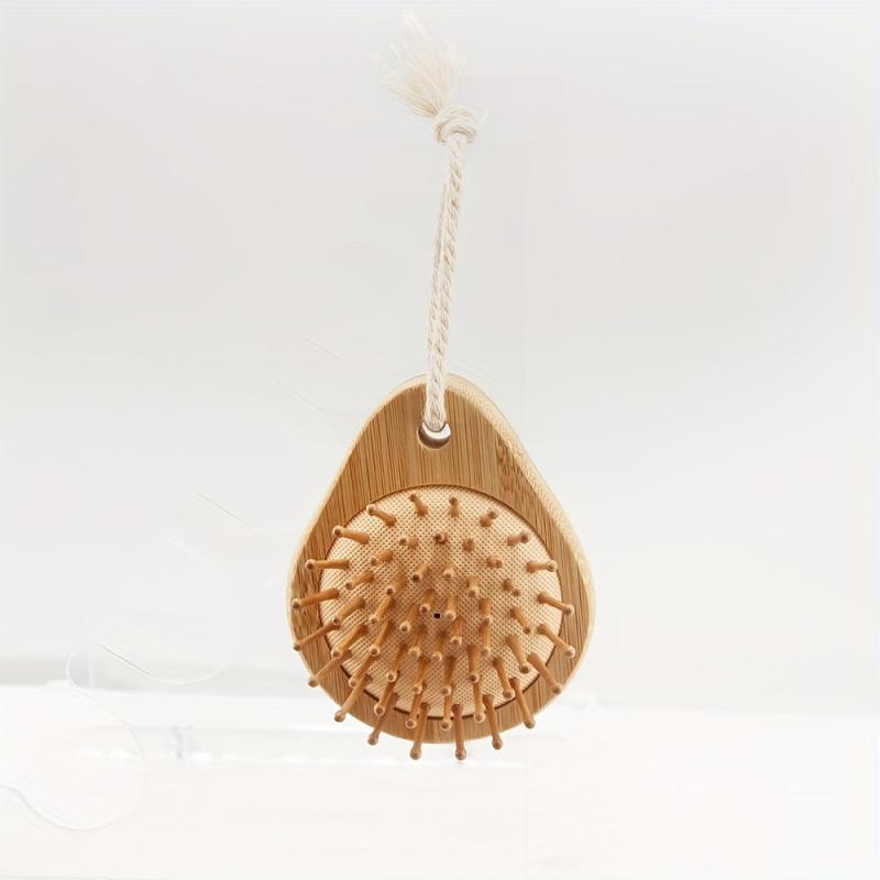 Mini Bamboo Round Hair Brush Anti Static