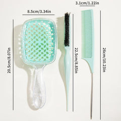 3pcs Hair Styling Comb Set Mesh Rat Tail Teasing Anti Static Hairdressing Comb