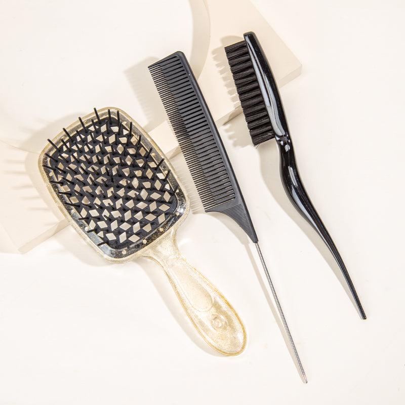 3pcs Hair Styling Comb Set Mesh Rat Tail Teasing Anti Static Hairdressing Comb