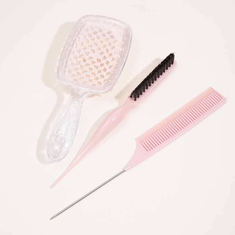 3pcs Hair Styling Comb Set Mesh Rat Tail Teasing Anti Static Hairdressing Comb
