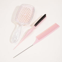 3pcs Hair Styling Comb Set Mesh Rat Tail Teasing Anti Static Hairdressing Comb