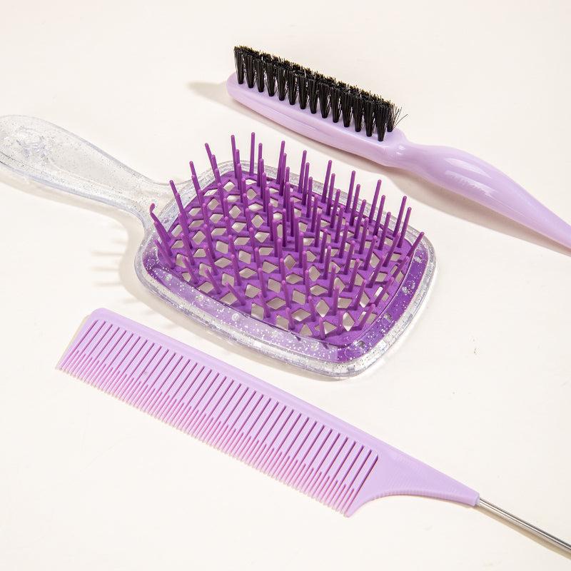 3pcs Hair Styling Comb Set Mesh Rat Tail Teasing Anti Static Hairdressing Comb