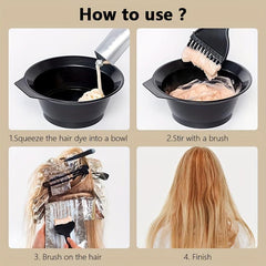 5pcs Hair Dyeing Tool Set Hair Brush Mixing Bowl Kit