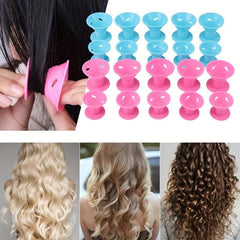10pcs Silicone Hair Curlers - No Clip Wave Formers for DIY Styling