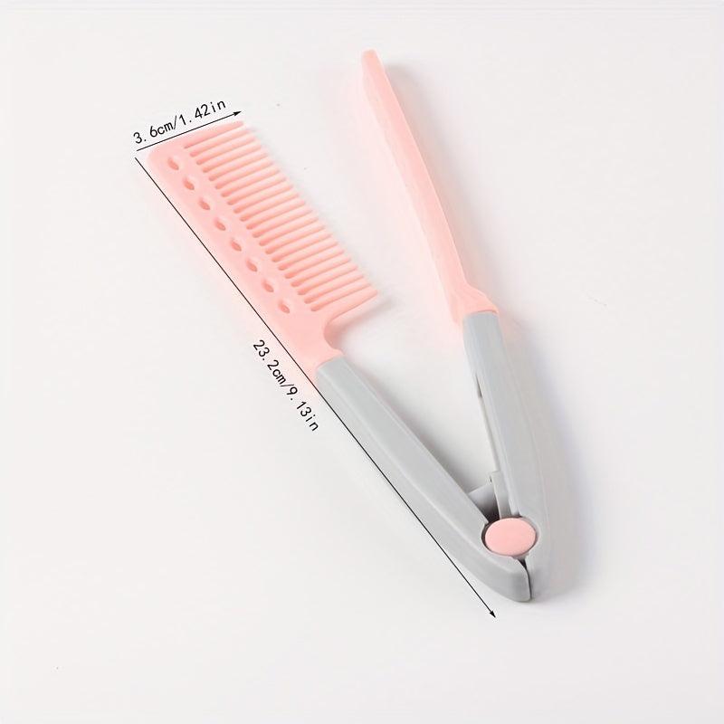 Portable Hair Straightening Comb V Shaped Hair Clips for Women Girls