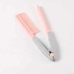Portable Hair Straightening Comb V Shaped Hair Clips for Women Girls