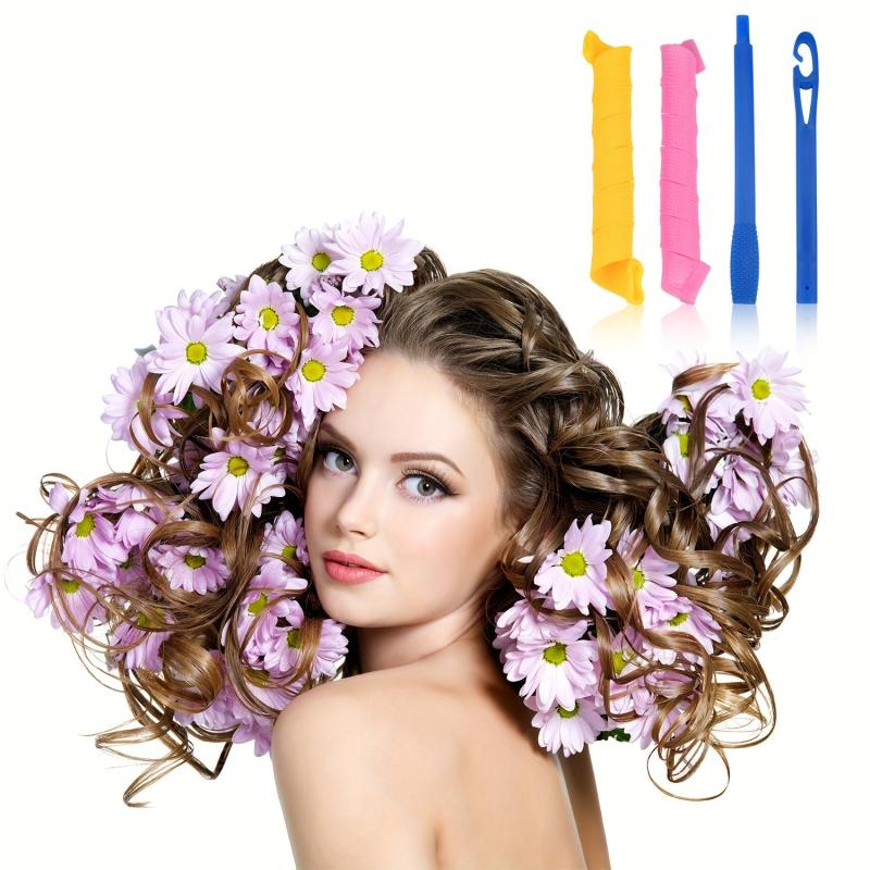 18pcs Heatless Hair Curlers Rollers Wave Curls Styling Kit