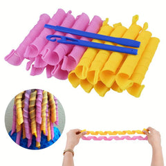 18pcs Heatless Hair Curlers Rollers Wave Curls Styling Kit