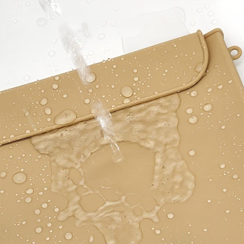 Silicone Makeup Bag Toiletry Bag For Women Easy Carry Cosmetic Bag Khaki