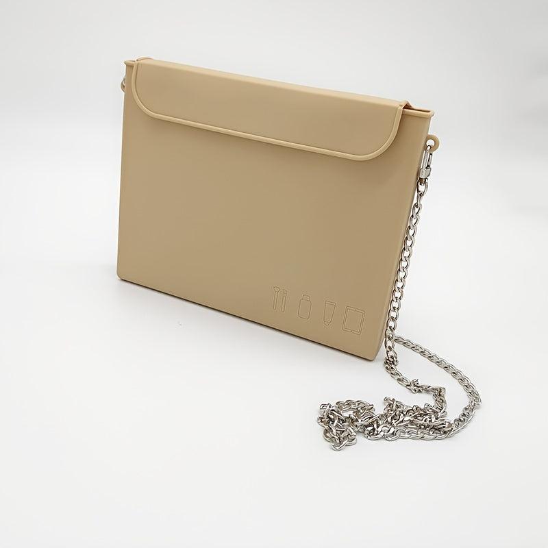 Silicone Makeup Bag Toiletry Bag For Women Easy Carry Cosmetic Bag Khaki