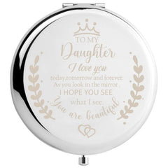 Frosted Compact Makeup Mirror From Dad