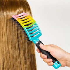 Detangler Hair Brush Curved Hair Comb Anti Static Hairdressing Comb
