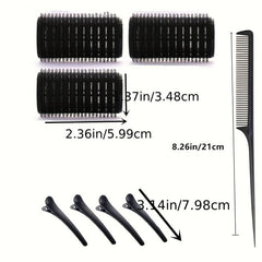 25pcs Self Adhesive Hair Curling Roller & Clip Set, Salon Hairdressing Curle