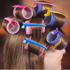 25pcs Self Adhesive Hair Curling Roller & Clip Set, Salon Hairdressing Curle
