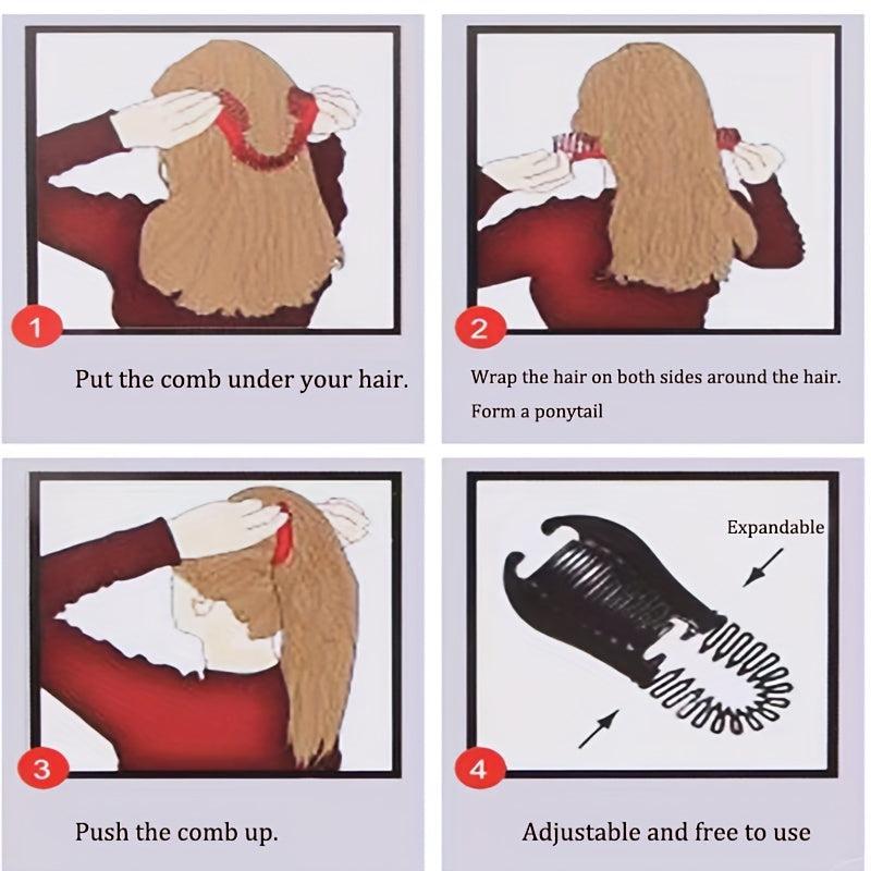 Elastic Hair Braider Hair Clip Comb Interlocking Side Hair Comb