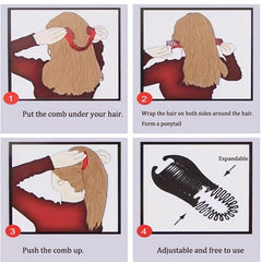 Elastic Hair Braider Hair Clip Comb Interlocking Side Hair Comb