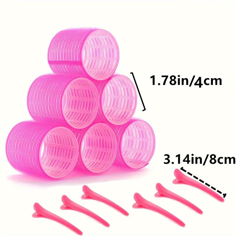 12pcs Hair Curling Roller & Clip Set Self Grip Holding Rollers DIY Hair Styling