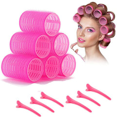 12pcs Hair Curling Roller & Clip Set Self Grip Holding Rollers DIY Hair Styling