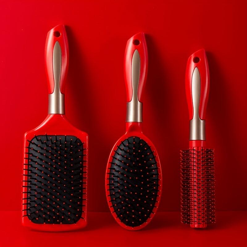 Red Detangling Brush Paddle Hair Brush Scalp Massage Air Cushion Comb