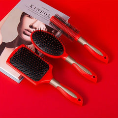 Red Detangling Brush Paddle Hair Brush Scalp Massage Air Cushion Comb