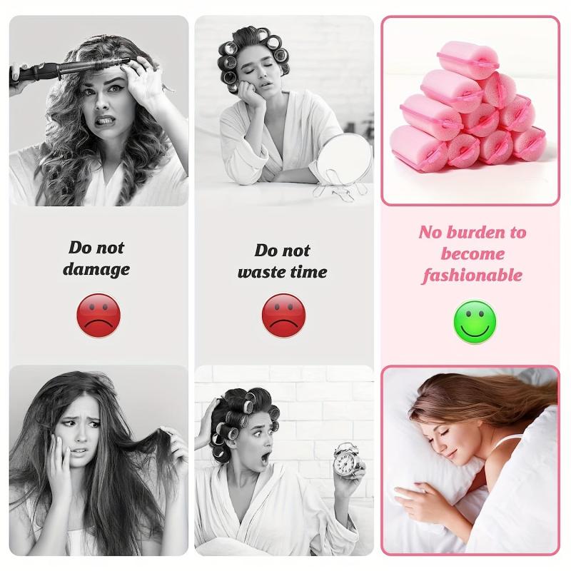 Foam Hair Rollers Sleep Curlers Flexible Hair Styling DIY Sponge Hair Clips