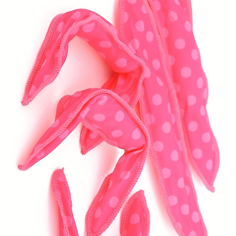 10pcs Pink Polka Dot Hair Curlers Heatless Rollers DIY Styling Tool