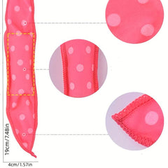 10pcs Pink Polka Dot Hair Curlers Heatless Rollers DIY Styling Tool