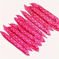 10pcs Pink Polka Dot Hair Curlers Heatless Rollers DIY Styling Tool