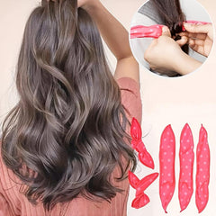 10pcs Pink Polka Dot Hair Curlers Heatless Rollers DIY Styling Tool