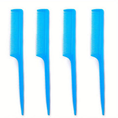 4pcs Carbon Fiber Rat Tail Comb Set for Barber and Home Use