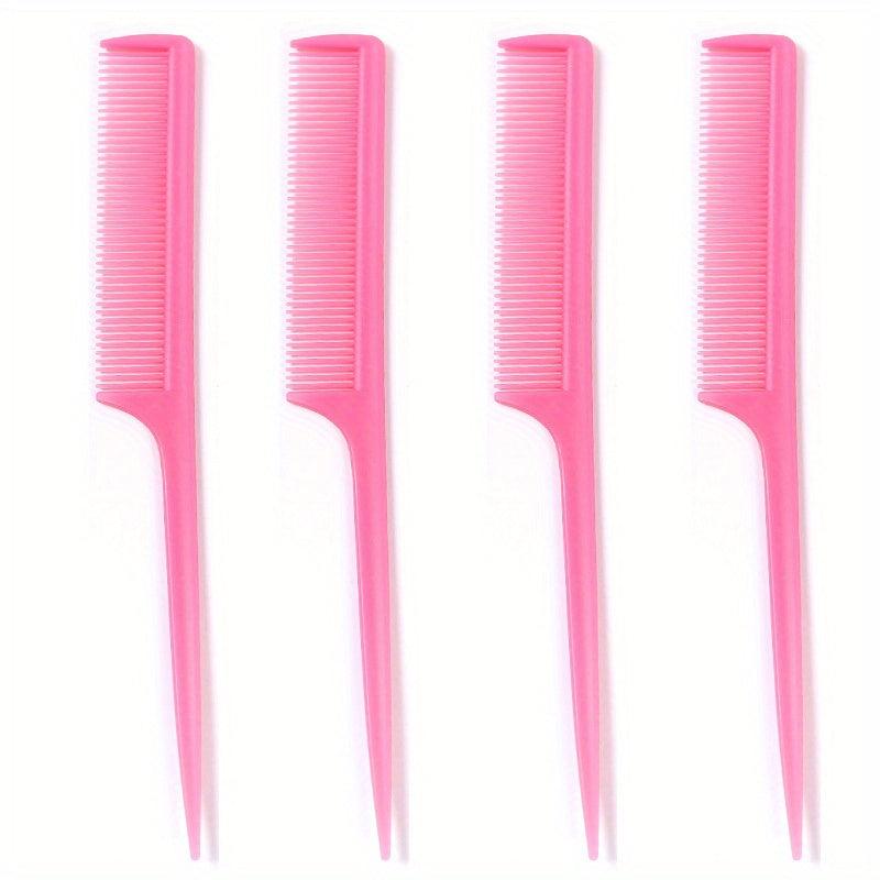 4pcs Carbon Fiber Rat Tail Comb Set for Barber and Home Use