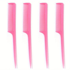 4pcs Carbon Fiber Rat Tail Comb Set for Barber and Home Use