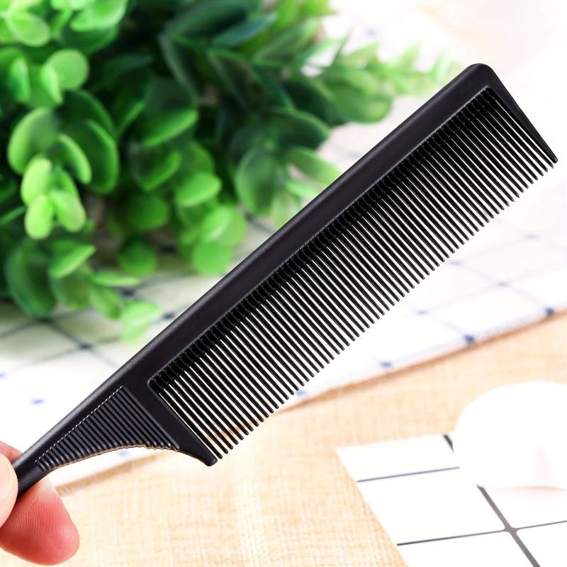 4pcs Carbon Fiber Rat Tail Comb Set for Barber and Home Use