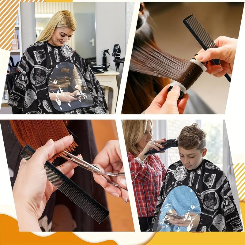 Barber Hair Cutting Shawl with Neck Dusting Brush