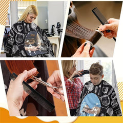 Barber Hair Cutting Shawl with Neck Dusting Brush
