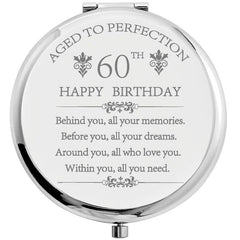 Round Makeup Mirror Compact Pocket Travel Makeup Mirror 60th Birthday