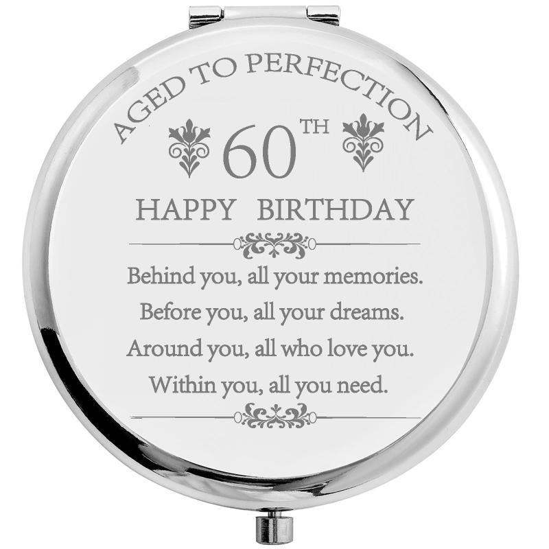 Round Makeup Mirror Compact Pocket Travel Makeup Mirror 60th Birthday