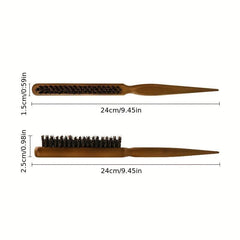 Wooden Boar Bristle Beard Brush Rat Tail Comb Combo