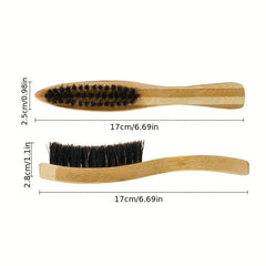 Wooden Boar Bristle Beard Brush Rat Tail Comb Combo